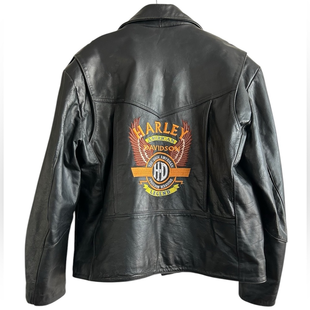 XL•UNISEX•Harley Davidson Black Leather Jacket•Genuine Leather •
